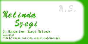 melinda szegi business card